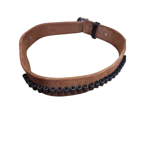 Kirkpatrick Marshal Cross Draw Ammo Leather Belt 357 CAL USA Size 36 Silver Tone - Picture 7 of 16